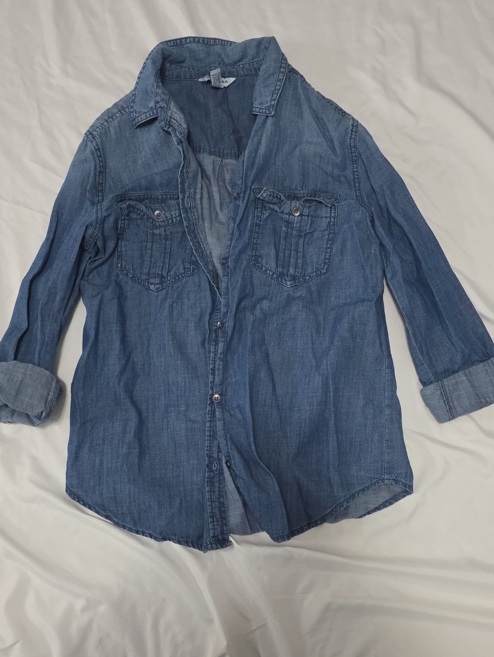 Denim Button-Front Shirt Juniors Small